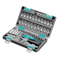 Комплект инструменти Stels, 47 части, CrV, стомана S2, 1/4", подсилен куфар